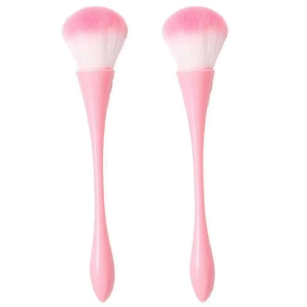 2 st Dammpensel Mjuk Stor Mineralpuderborste, Kabuki Sminkborstar, rosa