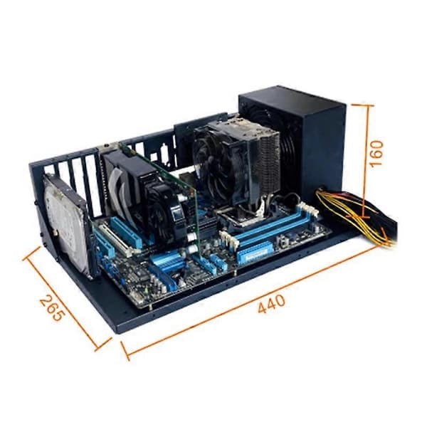 Öppet Datorchassi Dubbelriktad Server E-ATX/ATX Moderkortsfäste Testställ Öppet Kylställ