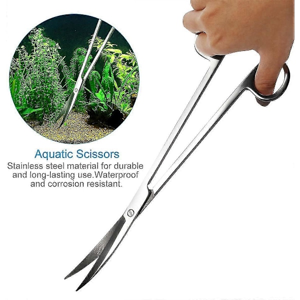 Akvarium Aquascaping Kit 5 i 1 Rustfrit Stål Akvarietank Vandplanteværktøjsæt Tang Saks Spatel