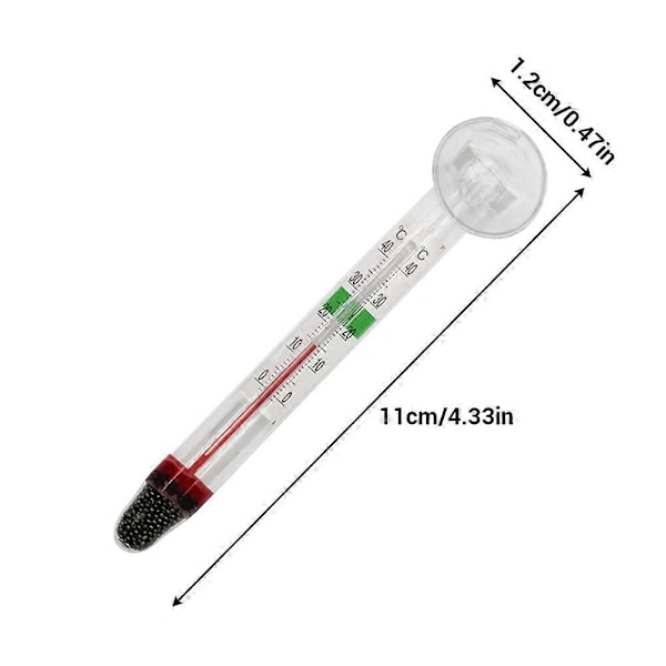 Sänkbar akvarietermometer med sugpropp - Noggrann vattentemperaturmätare i glas för akvarium