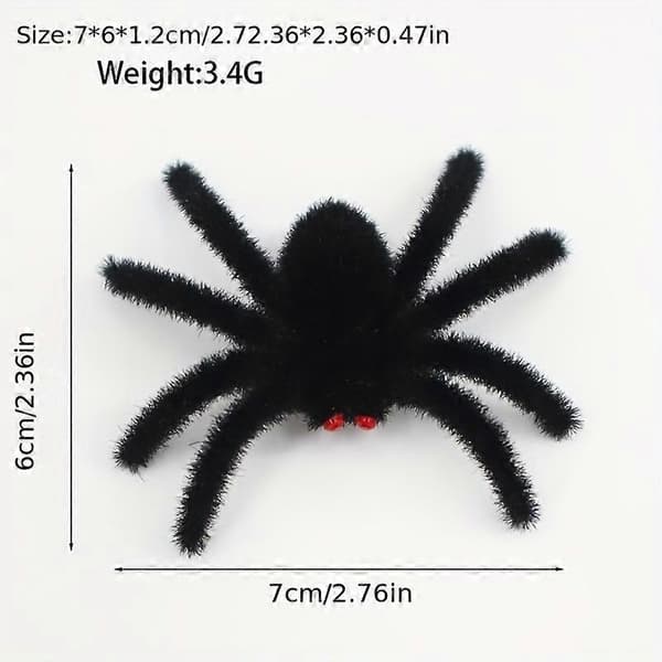 Nye Modeller Halloween Sort Simulation Flocking Edderkop Med Kunstigt Diamant Sæt