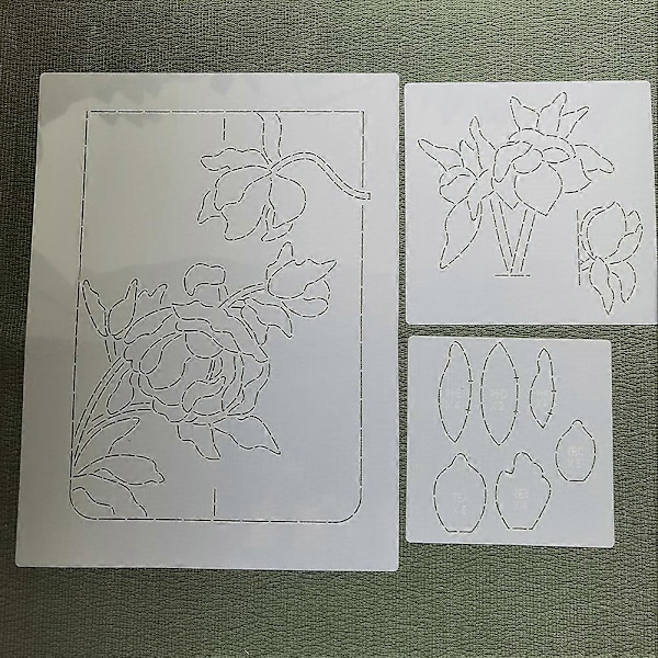 Klassiset muoviset kirjontamallit DIY kukkakuvioinen olkalaukku uudelleenkäytettävä piirustusmalli DIY askarteluun