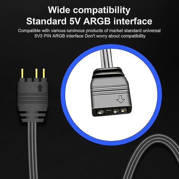 Coolmoon Ar-1 Argb Controller Forlænget Kabel Bred Kompatibilitet 3 Pin Til Sata Pin Strømforsyning Sort Mini Rgb Controller Til Kabinetblæser