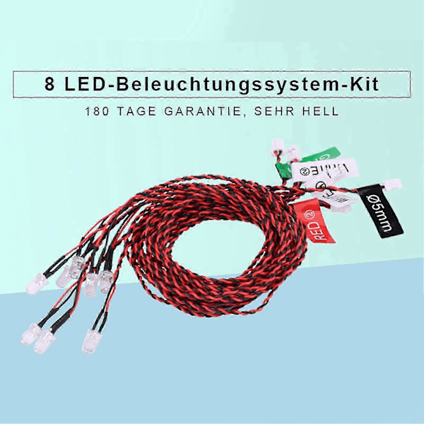 8 LED-valaistusjärjestelmäsetti, simuloitu vilkkuvat valot RC-lentokoneille ja -helikoptereille