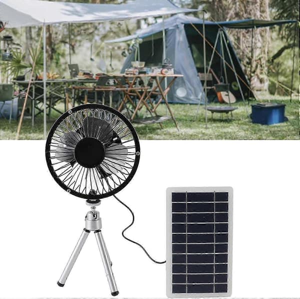 Solcelledrevet Udendørs Køleventilator, Solpanel Udendørs Ventilator, Bærbar Solcelleventilator