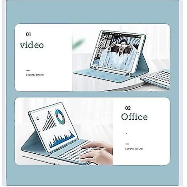 For Galaxy Tab A7 10.4' Tastaturdeksel 2020 Modell Sm-t500/t505/t507 Magnetisk Avtakbart Bt Tastatur Ultratynt Slankt Runde Taster Smart Trådløst Tastatur