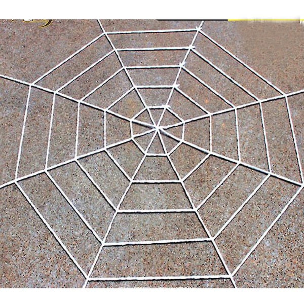 Simulering Spider Web Triangulering Halloween Udendørs dekoration Rekvisitter Stort Tricky Legetøj Temafest white 7X5.5M