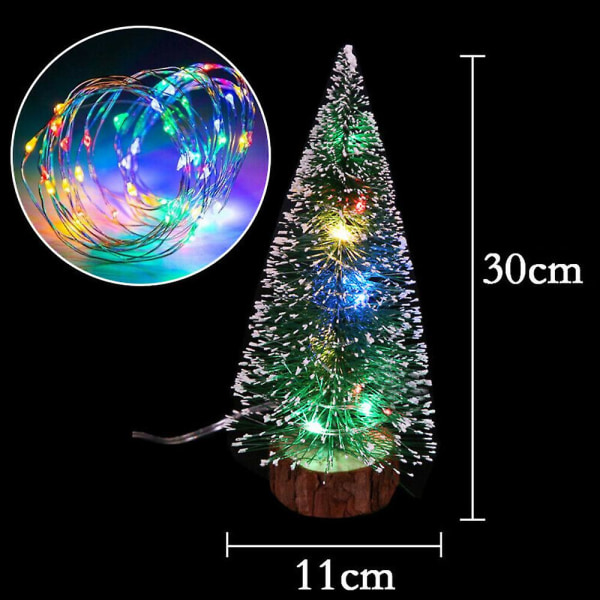 Mini Cedar Juletre Med Led Lights Party Small Pine Tree String Light Home Xmas Decor Gift Multicolor Light