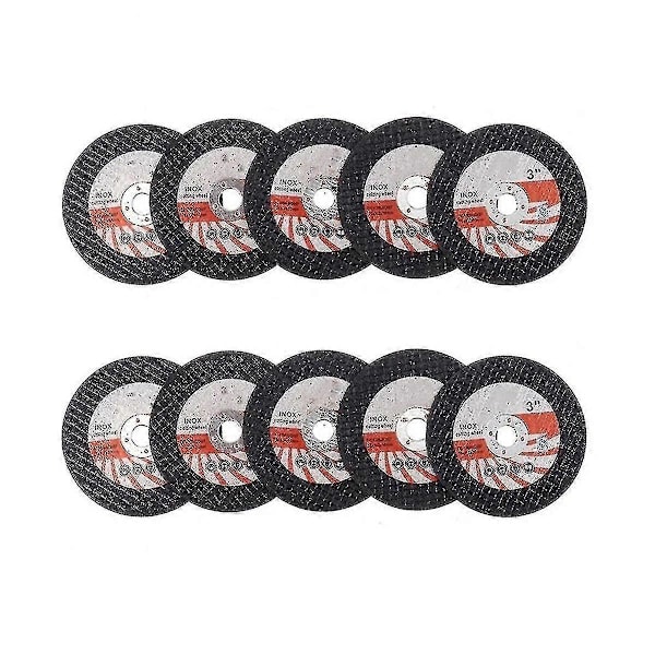 10 stk. 75mm Mini skæreskive cirkulær harpiks slibeskive til 10mm bore slibemaskine træ flise skæring