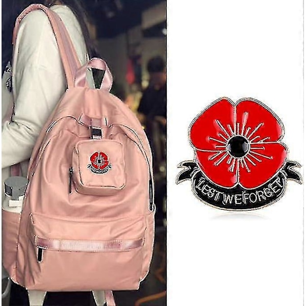 4 kpl Punainen unikko kukka rintakoru, Lest We Forget -rintakoru miehille ja naisille, muistolahja vaatetusasusteet - Youa