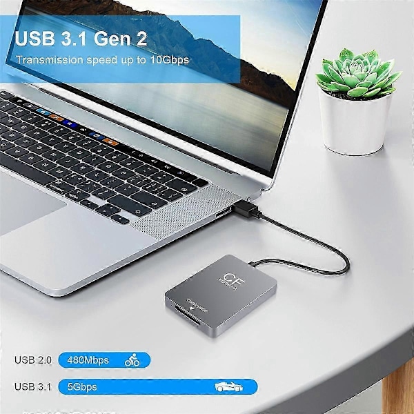 CFexpress Typ a Kortläsare USB3.1 Gen2 Adapter 10Gbps för Windows XP med Kabel för SLR