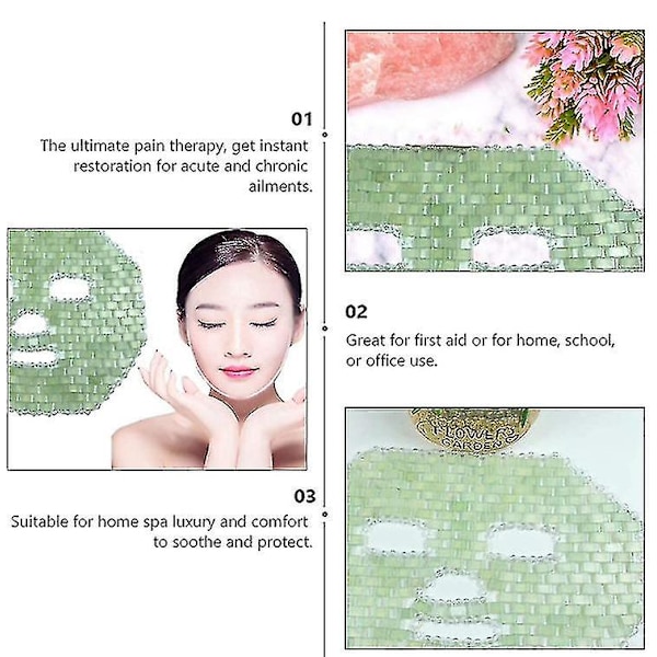 Tflycq Pink Crystal Eye Mask Håndlavet øjengardin Crystal Sovemaske Rose Quartz Cold Therapy Facial Massager Naturlig Jade Mask green face mask