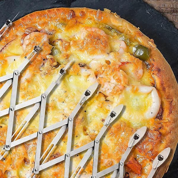 7 Hjul Pizza Kutter, Kutte Pizza Roulette, 24.5*5.5*7.3cm