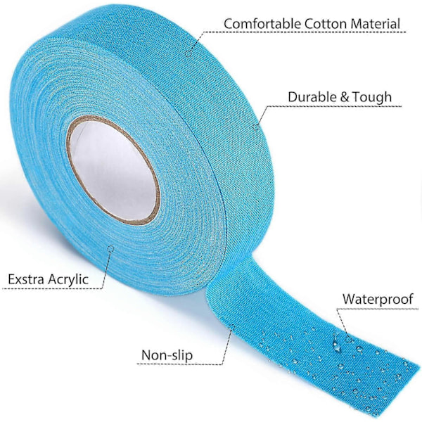 Hockeytape, 1\" x25m Selvklebende Stofftape, Hokey Stick Blad Håndtak Skaft Bat Sportstape, Sklisikkert Grepsbånd for Ishockey