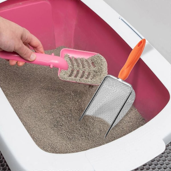 Kattesandsskovl med Siftefunktion, Bærbar Siftefunktion, Nonstick, Rengøringsværktøj, Katteskovl i Metal til Katte