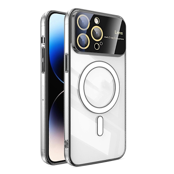 Magnetiskt Transparent Skal för iPhone 15 Pro Max/15 Ultra med Kameralinsskydd [Kompatibelt med Magsafe], Militärklassat Fallskydd