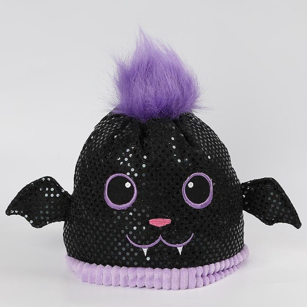 Ny Halloween Halloween Pumpkin Hat Plysj Leke Søt Halloween Devil Hat Doll Black Bat Hat