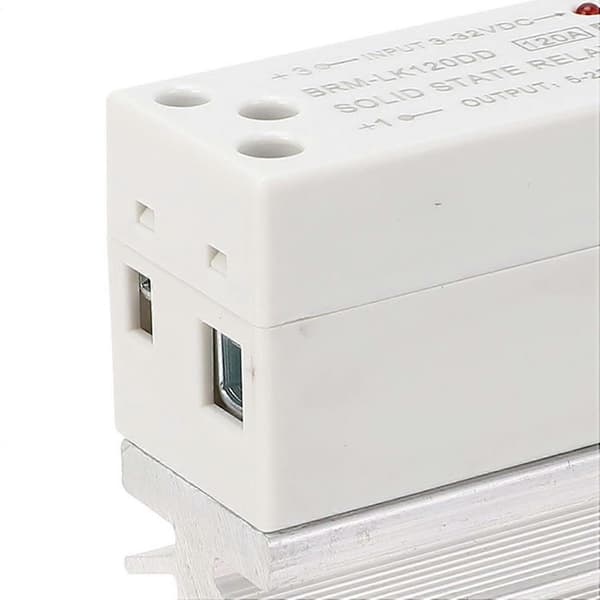 DC DC 120A DIN-skena Solid State Relä Enfas SSR Modul med Kylfläns Ingång 3‑32VDC Utgång 5‑