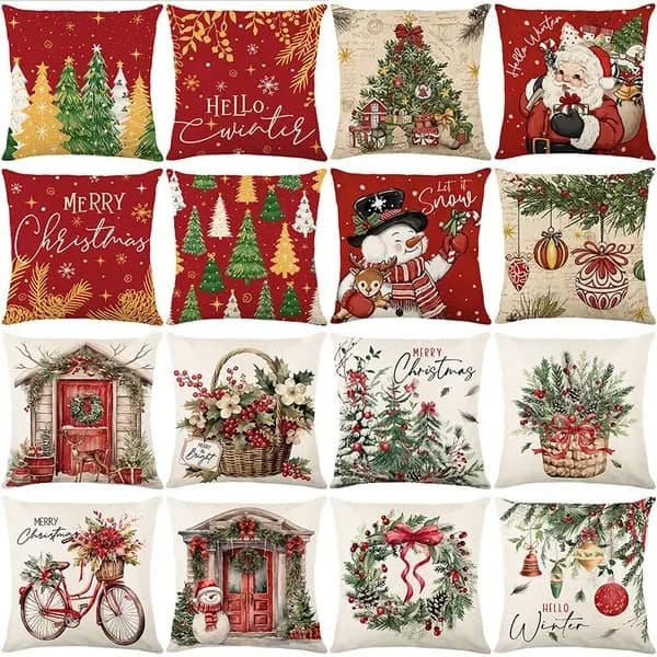 Juleputetrekk sengesett sofapute firesett 45*45cm
