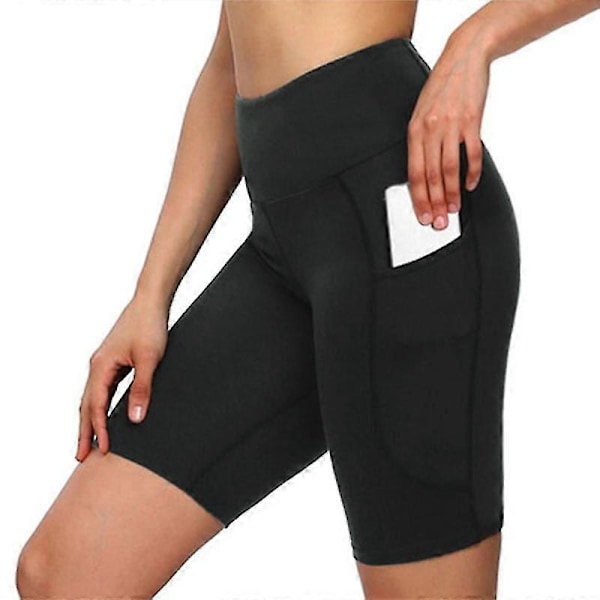 Dam Korta Yoga Shorts Sidofickor Hög Midja Träning Löpning Sportshorts Leopard