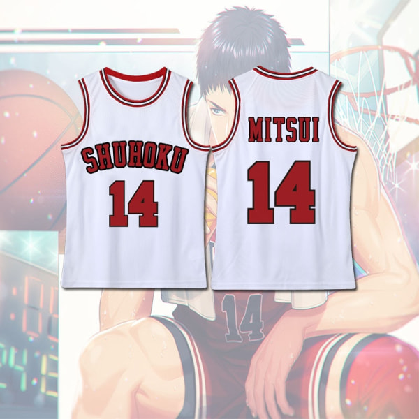 Anime Sakuragi Hanamichi Cosplay Slam Dunk Jersey Shohoku School Basketboll Laguniform Sportkläder Kaede Rukawa Cosplay Kostym multi 6XL