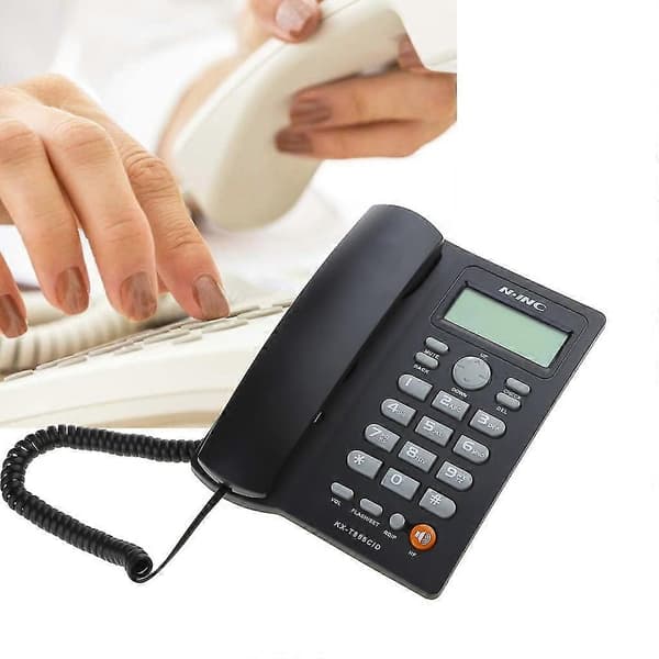 Fasttelefon med ledning, stor knappetelefon med nummerpresentasjon