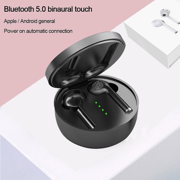 Bluetooth 5.0 In-Ear-hörlurar med case brusreducering och inbyggd mikrofon black