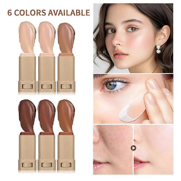 Serum Boosted Skin Tint Foundation Stick Vegan Full Coverage Face Makeup 18g 5