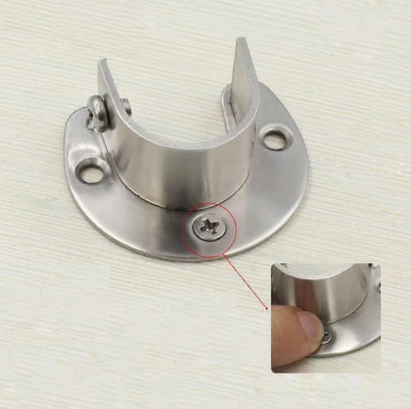 2 Stycken Väggmonterade Klädstångsfästen Silver, Gardinstångsfäste, Duschdraperistångsfäste för 1.26\" Diameter Klädstång