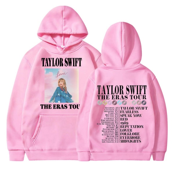 Taylor Swift theeras tour fan merchandise hettegenser for menn og kvinner pink L