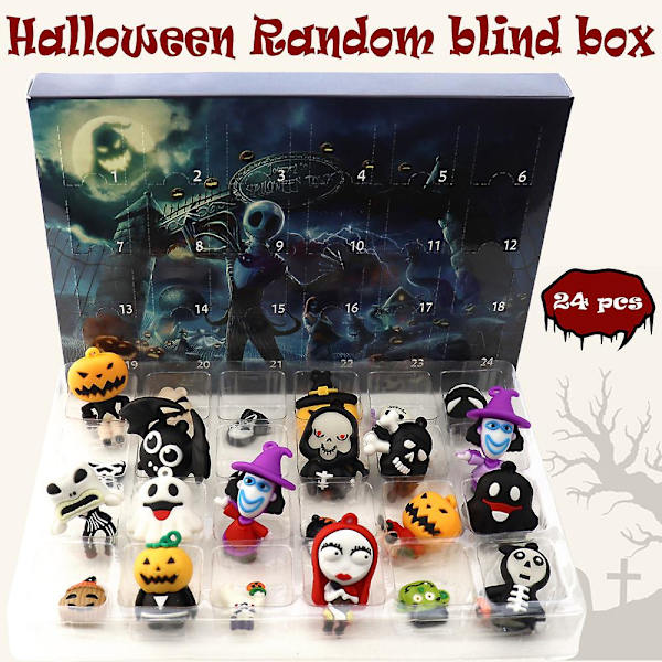 Adventskalender 2023 Ny Halloween Horror Night Nedtællingskalender Blind Box Jul advent 24-delt gavedukke Blind Box style 3
