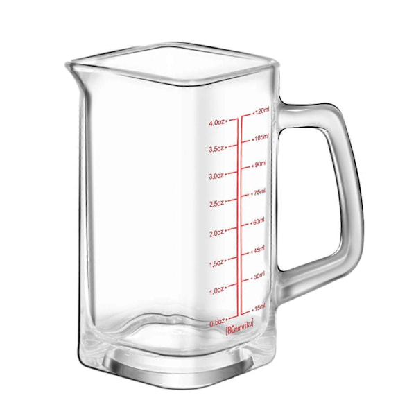 4 Ounce 120ML Mätkopp Mini Mätglas Glas Kopp Espresso Glas Kopp Pipar för Kaffebar Bartenderverktyg