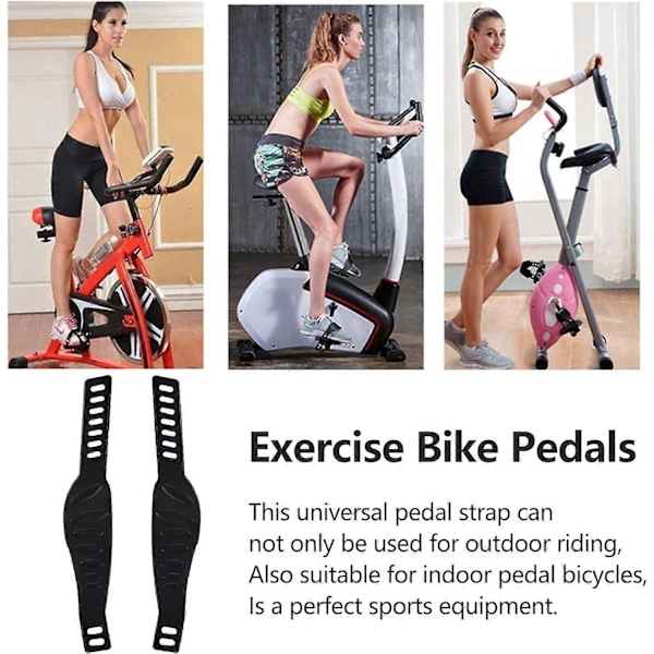 2 Stk. Pedalremme til motionscykel, Cykelpedalremme, Universelle pedalremme til motionscykel, Egnet til de fleste M-cykelpedaler