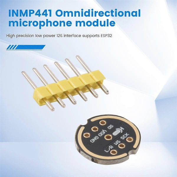 5st INMP441 Rundstrålande Mikrofonmodul MEMS Hög Precision Låg Effekt I2S Gränssnitt Stöd E