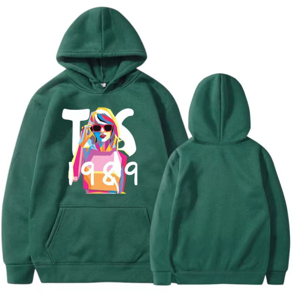 Taylor Swift the eras tour Taylor perifere hættetrøjer forår og efterår til mænd og kvinders sweatshirts green L