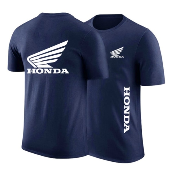 Sommar Honda logotyp rund hals Print korta ärmar Navy blue 5XL