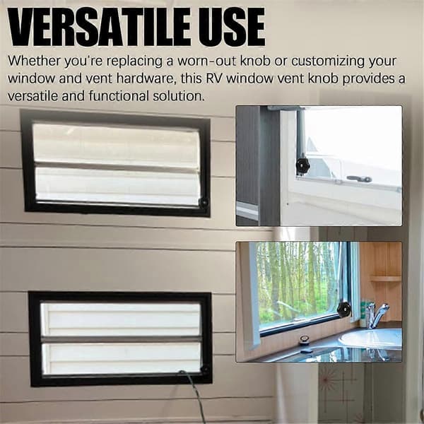 3-pak Sort 1 tomme Aksel RV Vindues- og Ventilationsknap