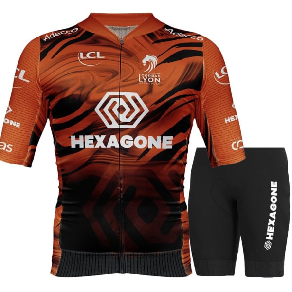 Maillot Hexagone Corbas Lyon Métropole 2023 Sykkeltrøye Kortermet Herre Klær Landeveissykkelskjorter Dress SykkelsmekkeshortsMTB 1 L