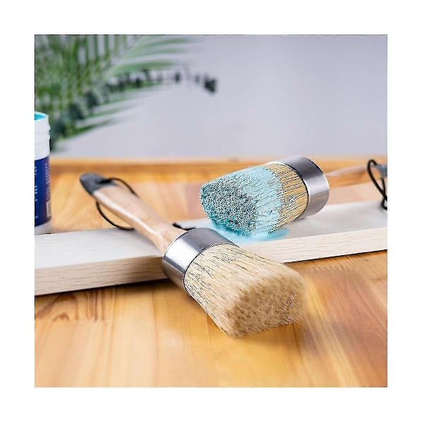 Vaha- ja liitumaaliharja (2 kpl), vahaharjat ja liitumaali huonekalujen DIY-taiteen ja käsitöiden tekemiseen, luonnonharjakset