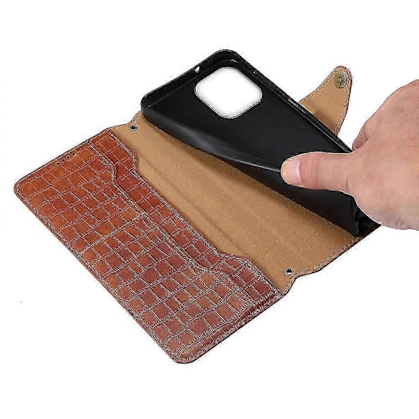 Plånboksfodral för iPhone 16 Pro Max med krokodiltextur i läder