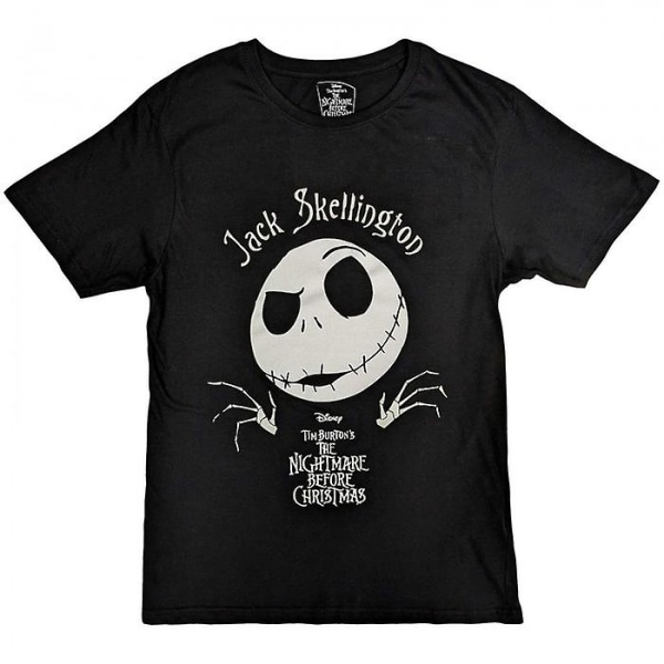 Mareritt før jul Unisex voksen Jack Skellington T-skjorte med hode bomullsutsmykket XXL