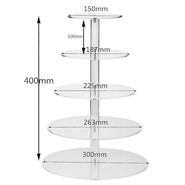3/4/5/6-lags Kage Stativ Transparent Glas Display Bakke Stativ Dekoration Værktøj