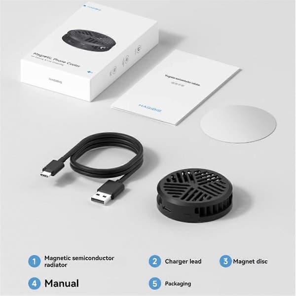 Hagibis Magnetisk Mobiltelefonkjøler for IPhone 15 Pro B