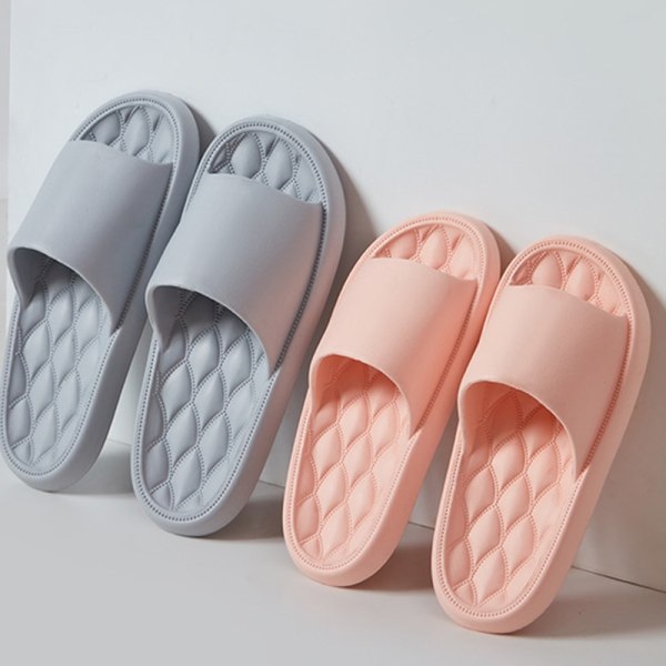 Hem Tofflor Sommar Kvinnor Män Tjock plattform Halkfri Tysta sandaler Mode Mjuksulor Par Flip-flops Dam utomhusskor Pink-A 36-37(23-23.5cm)