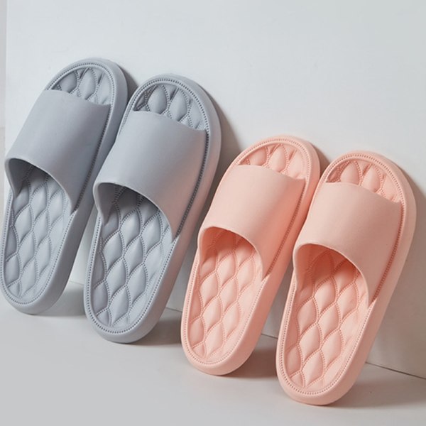 Hem Tofflor Sommar Kvinnor Män Tjock plattform Halkfri Tysta sandaler Mode Mjuksulor Par Flip-flops Dam utomhusskor Pink-A 38-39(24-24.5cm)