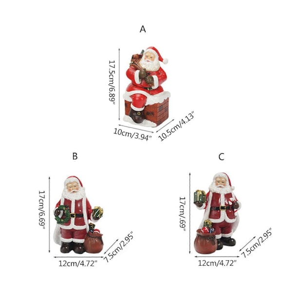 Dekorativ Santa Figur, der Holder Gaver, Lille Figur, Harpiks Skulptur, Indendørs og Udendørs Julepynt