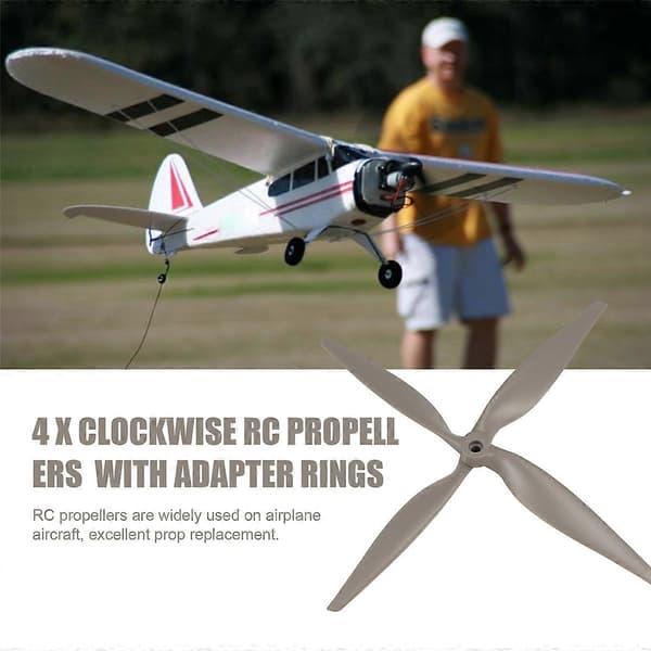 4 stk. RC-propeller CW 12x6 tommer for fly med adapterringer