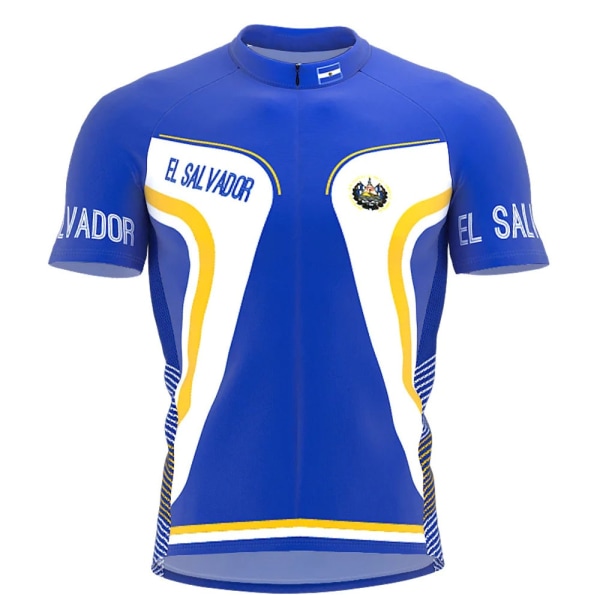 2022 El Salvador Cykeltröja Set Sommarblå Populära kläder Road Bike Shirts Kostym Cykel Bib Shorts MTB Ropa Maillot 1 M