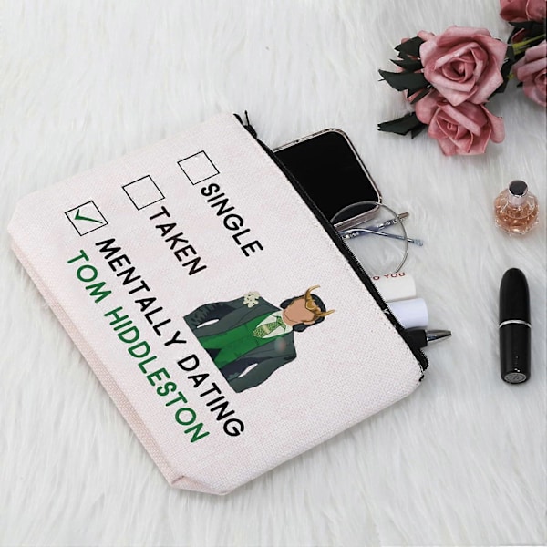 Dating Tom H Makeup Taske Tom H Fan Gave Kosmetiktaske med Lynlås (Dating Tom H Hvid Taske)