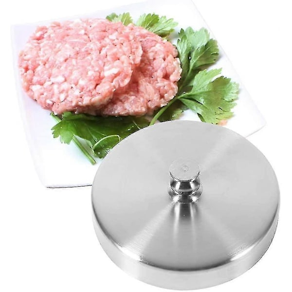 Stuvet Burgerpresse Hamburger Patty Maker, Rustfritt Stål Hamburgerform